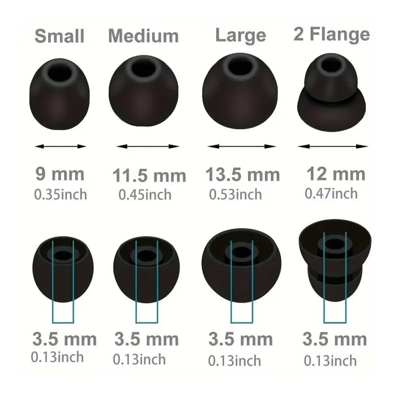 Zotech Replacement Earbud Tips for Powerbeats Pro Headphones, 8 Pairs