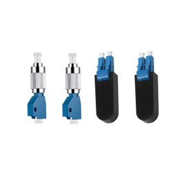 2 pcs FC Male to LC Female Fiber Adapter 9/125 Single Mode + 2 pcs LC/UPC OS2 Single Mode Loopback Plugs – for Fiber Optic Cable Testing, Network Troubleshooting & Certification