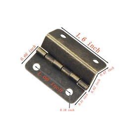 Antique Bronze Hinges 2 Decorative Folding Hinges for Door Cabinet Furniture Vintage Jewelry Cabinet