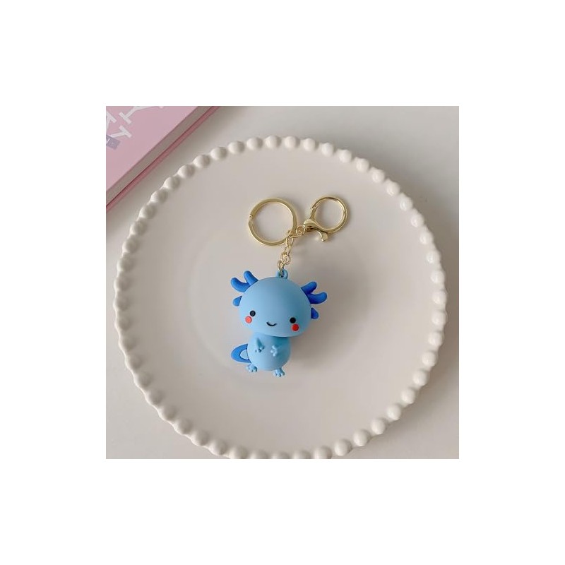 GIKILEE Cute Axolotl Keychain Kawaii Aesthetic Animal Keyring for Backpacks