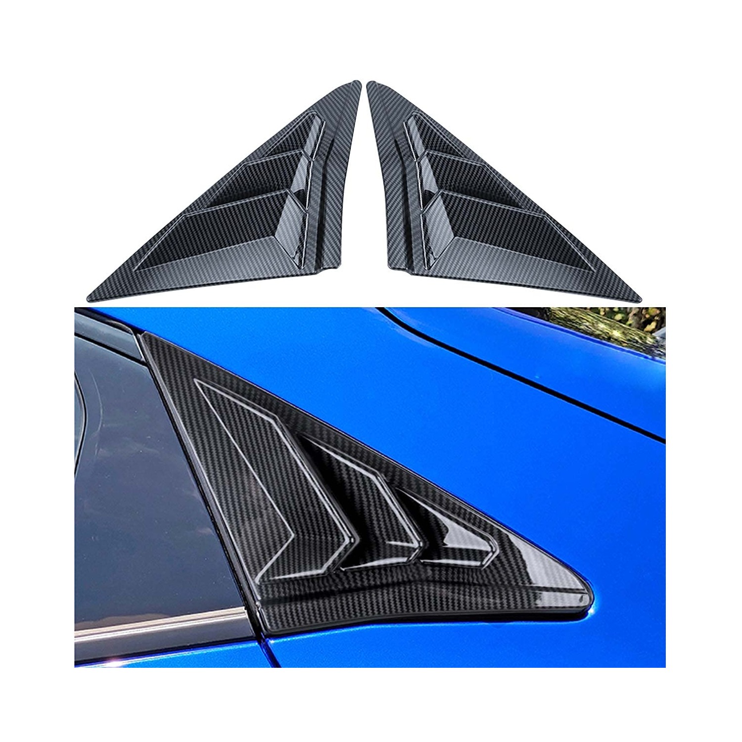 Carbon Fiber Racing Rear Side Window Louvers Air Vent Scoop Shades ...