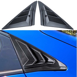 Carbon Fiber Racing Rear Side Window Louvers Air Vent Scoop Shades Cover Blinds Exterior Decals Compatible for Honda 10th Gen Civic Hatchback Type R 2016 2017 2018 2019 2020 2021(Not for Sedan)