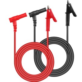 2PCS Multimeter Test Leads Electrical Test Cables 4mm Banana Plug to Alligator Clip Test Cable for Multimeter Electrical Testing (1M)