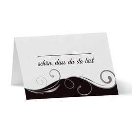 Partycards Place Cards for Golden Wedding, Table Decoration Wedding, Format DIN A7, Pack of 50, Wave Silver, Pre-Grooved, Place Cards Wedding, Place Cards Birthday Name Badges Communion