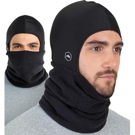 Tough Headwear Tough Headwear Winter Neck Warmer Ski Mask for Men & Women, Winter Face Mask for Cold Weather, Motorcycle Helmet Liner - Black | Balaclava Style