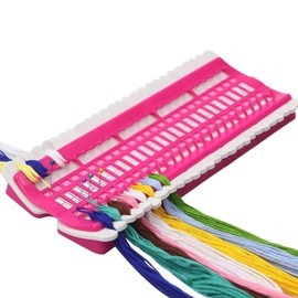Embroidery Thread Organiser 50 Positions Cross Stitch Thread Holder, Embroidery Floss Organiser, Embroidery Thread Organiser, Practical Embroidery Floss Organiser, Cross Stitch Tool, PU Material, Pink