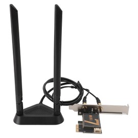 GOWENIC BE200NGW Adaptador PCIe WiFi Bluetooth 5.4 de Triple Banda con Dos Antenas, Tarjeta de Interfaz de Red PCIe de Latencia Ultrabaja Compatible con (con Base de Antena