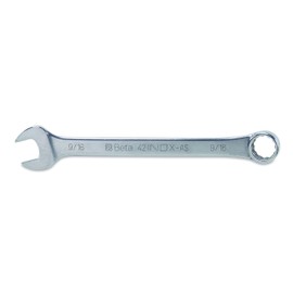 Beta 42INOX 9/16" Stainless Steel Combination Wrench | 12-Point Box End, 15° Offset | Corrosion-Resistant AISI 420 | Made in Italy | Food Industry and Clean Room Safe