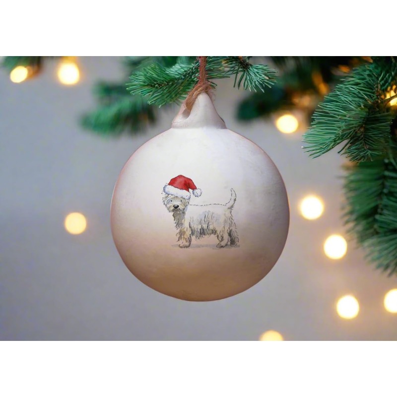 Image Industry Westie Ceramic Bauble - Tree Decoration - Christmas