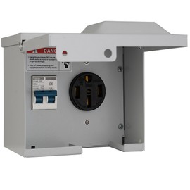 Gravimorph 50 Amp Rv Outlet Box with Breaker,Rv Electrical Outlet,UL Listed NEMA 14-50 Outlet Box,Prewired,Weatherproof,Lockable Electrical Power Box for RV Camper Trailer Motorhome