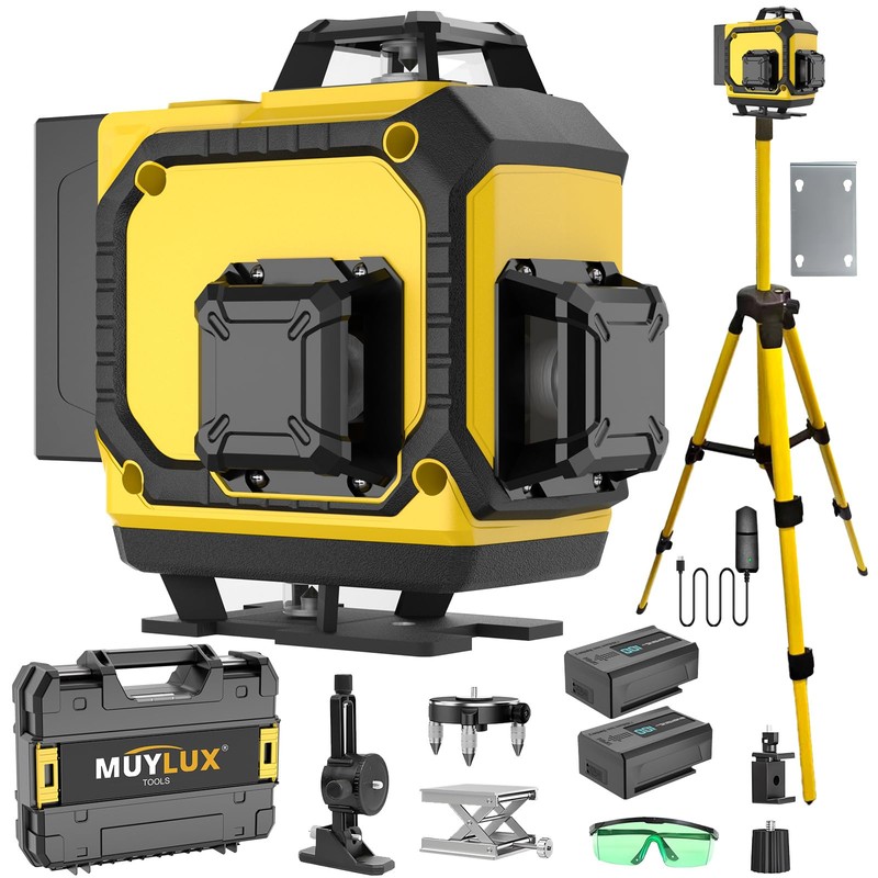 16 Laser Level with 1M Tripod, 4x360° Laser Line, Green