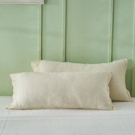 Simple&Opulence Muslin Pillowcases 2 Pack Ultra Soft and Lightweight Seersucker Pillow Case with Envelope Closure Beige
