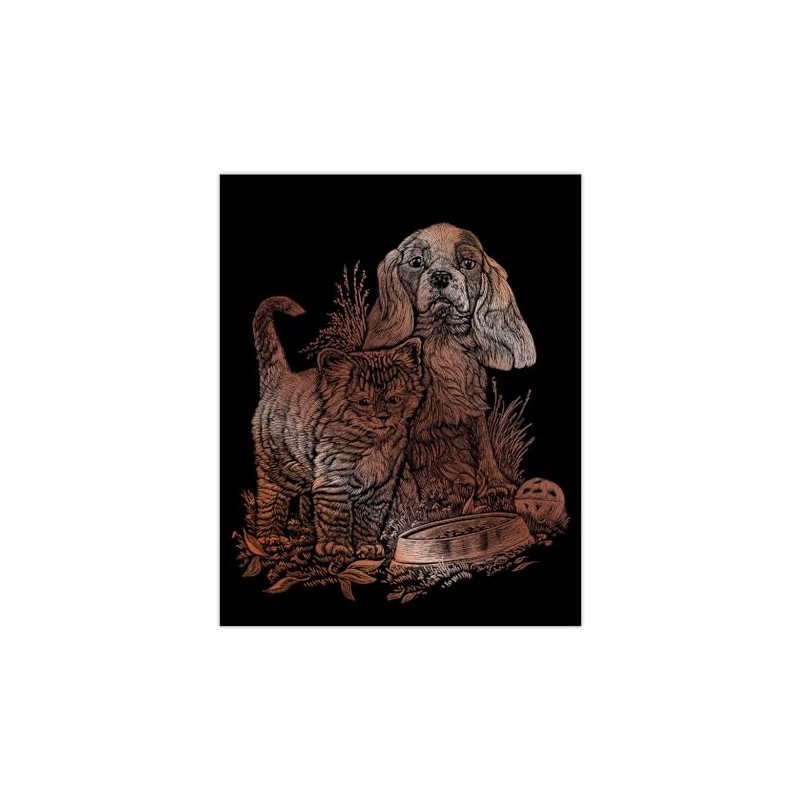Royal & Langnickel Copper Engraving Art A4 Size Kitten and