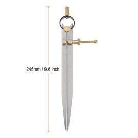 sourcing map Spring Joint Caliper 8 inch / 200mm Steel Spring Divider Caliper with Brass Fulcrum for Metalworking Geometry Drawing Woodworking, Flat Leg