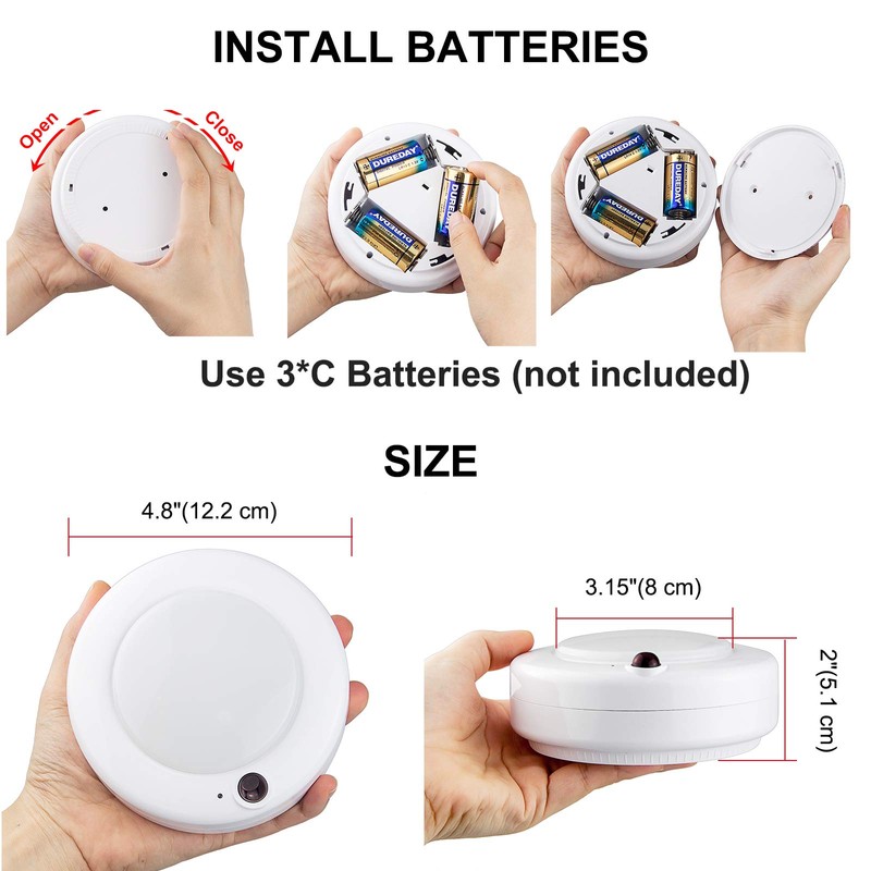 BIGMONAT Wireless LED Ceiling Light, Battery Operated RGB Shower Light