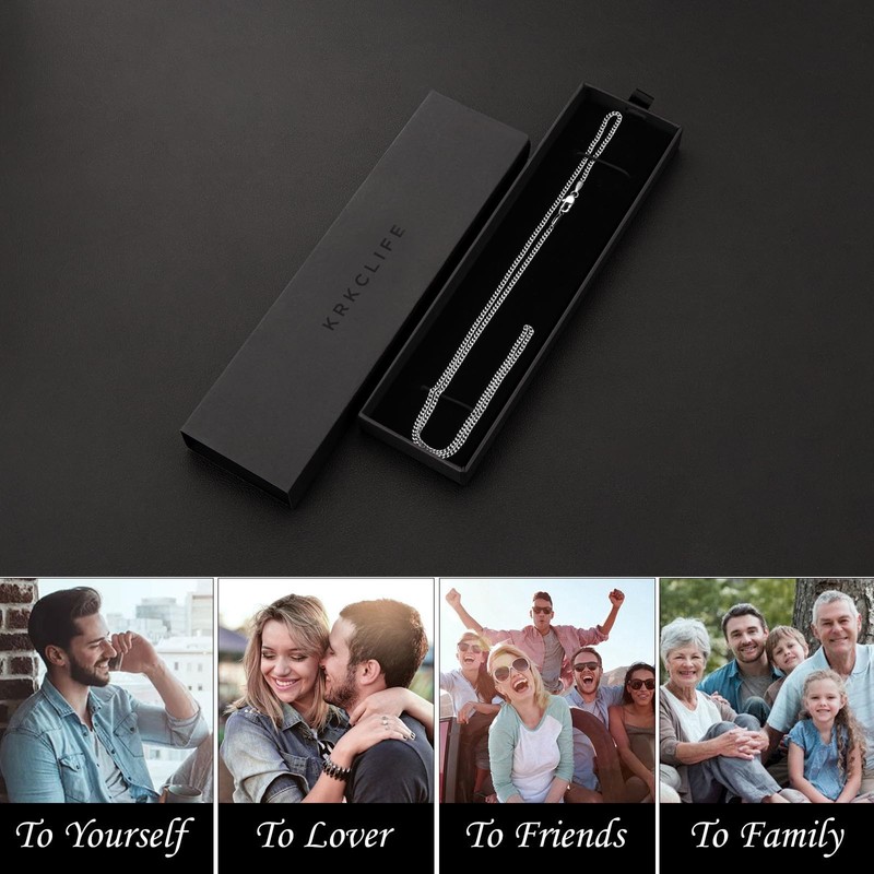 KRKCLIFE 2MM Chain Necklace for Women Men 18", 14K White