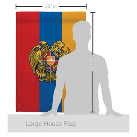Breeze Decor Armenia House Flag Pack Regional Nation International World Country Particular Area Vintage Applique Decoration Banner Small Garden Yard Gift Double-Sided, Made in USA
