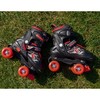 Kids Adjustable Quad Roller Skates, Red Roller Skates For Girls