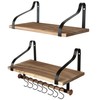 Gurfury Wooden Hanging Pot Rack with 8 hooks - Farmhouse