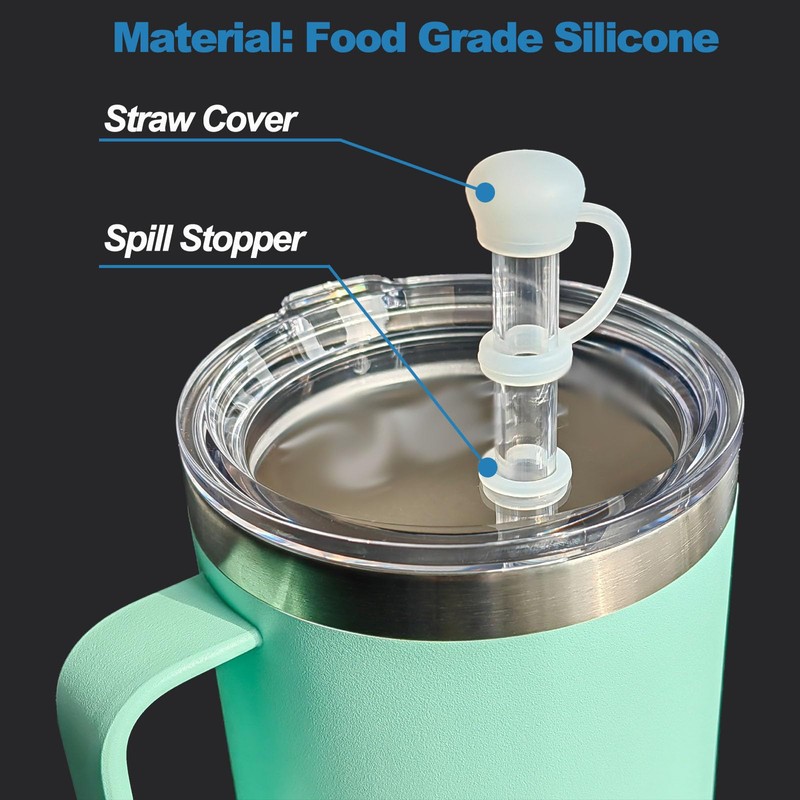 LUOLAO Silicone Spill Stopper Compatible with YETI Straw Cup, Mug