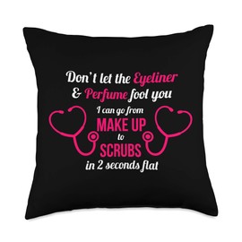 RN NP LVN CNA Nurse Life Scrub Funny Nursing Graduate Gift Throw Pillow