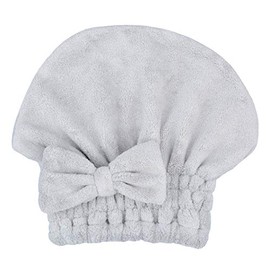 Microfiber Hair Drying Towel Cap Pack of 3 Super Absorbent Quick Drying Hair Turban Wrap for Women Girls Hair (Light Grey, 1)