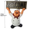 KiaoTime Chef Figurine with WELCOME Sign Board Plaque Home Kitchen