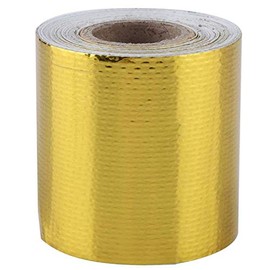 Cinta Adhesiva de Lámina, Cinta de Alta Resistencia Al Calor, 5 M X 5 Cm, Cinta Adhesiva de Papel de Aluminio para Automóvil, Cinta Reflectante para Envolver el Escudo Térmico(Dorado 5M*5Cm)