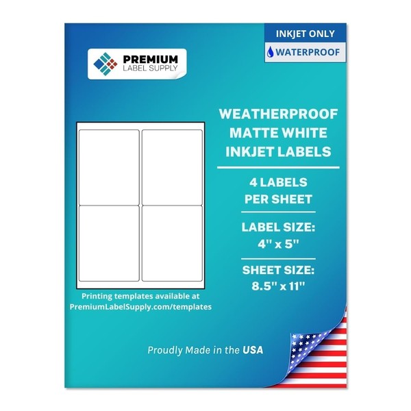 Premium Label Supply Waterproof Matte White Sticker Labels – 4"