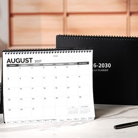 2026-2030 Monthly Planner - 5 Year Planner/Calendar 2026-2030, Jan 2026 - Dec 2030, 9" x 11", Tabs, 60 Months Flip Calendar, Spiral Bound Top, Black