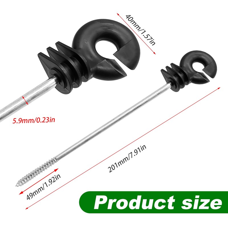 25PCS Straight Electric Fencing Insulators Ring Insulator Long Arm Multi