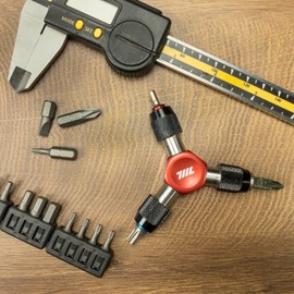 711L EDC Y Driver I Three Way 1/4" Hex Bit Driver I Y Type Hex Socket Wrench I Compact Motorcycle Bicycle Bike Tool (RED)