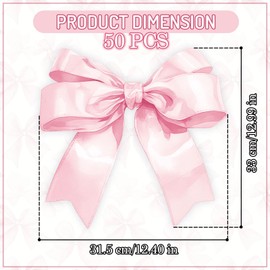 FYSUIMU 50Pcs Coquette Pink Bow Paper Placemats Bowknot Dinner Mats Disposable Table Mats for Wedding Bridal Baby Shower Birthday Party Table Setting