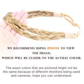 Gledola Double Three Strands Braid Headband Synthetic Hair Plait Headband for Women Hair Accessory (Buttered Toast)
