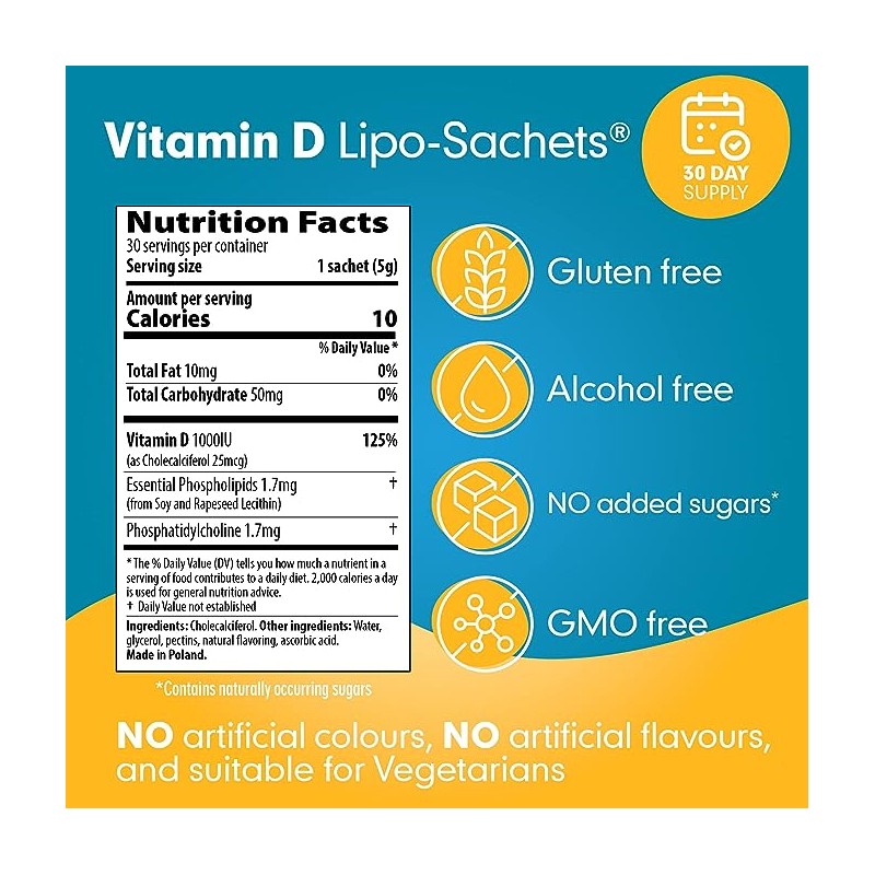 Lipo-Sachets Vitamin D Melon 5g 30 Sachets