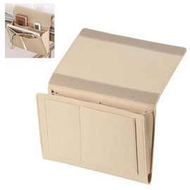 KICPUK Felt Hanging Storage Bag, Bedside Pocket, Bedside Organiser, Hanging Storage Bag, Suitable For Mobile Phones, Keys, Remote Controls, Magazines, Glasses, Etc (Beige)