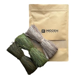 Hand Crafted Hand Dyed Hidden Airsoft Hidden Concealment Ghillie Crafting Raffia Bundle Green Natural Shades 3 x 50g, 150g Total