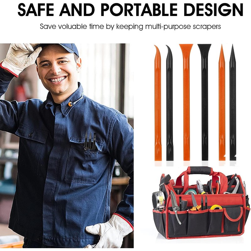 6 Pcs Plastic Scraper - Non-Scratch Crevice Cleaning Tool Multi-Purpose