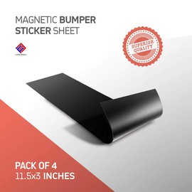 Blank Black Magnet for Car - Custom Magnet Design - Magnetic Bumper Decal - Super Strong, Long Lasting!(4, 3 x 11.5 Inches)