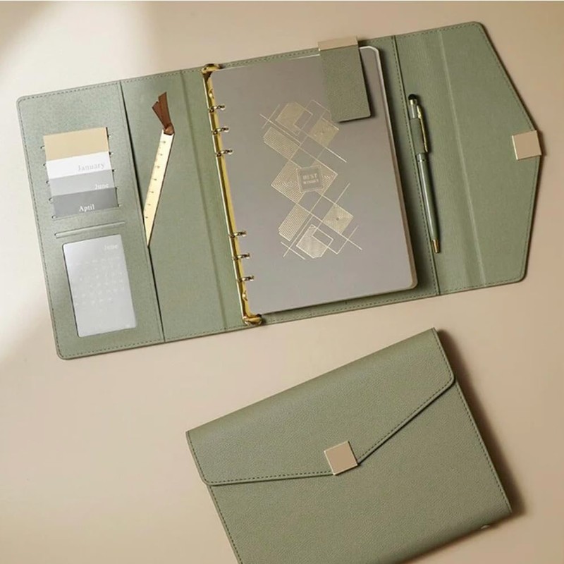 [Loose Leaf Compatible A5/A6] Magnetic, Cute Notebook Cover, PU Leather,