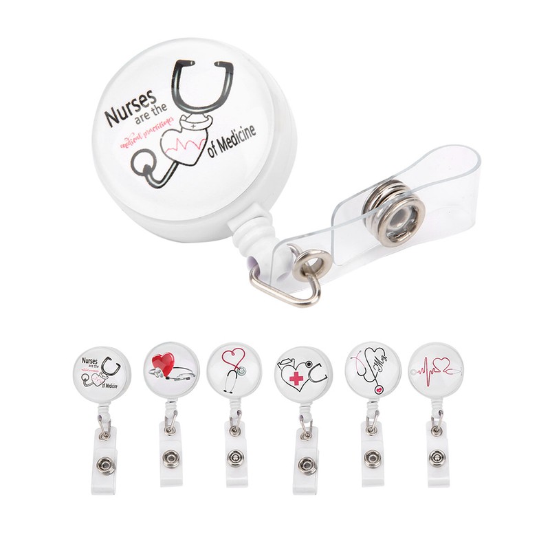 Retractable Badge Reel Clip Portable Nurse ID Name Card Badge
