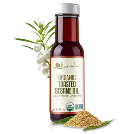 Kevala Aceite de Ajonjolí Tostado Orgánico - 236 ml, Aceite Prensado en Frío y Sin Refinar, Aceite de Cocina, Aceite Vegetal con Ajonjoli Organic, Sabor Intenso para Cocina