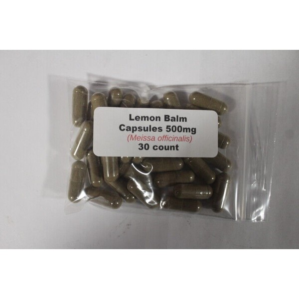 Lemon Balm Herb Capsules (Melissa officialis) 500mg - 30 count