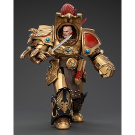 JOYTOY Action Figure 1/18 Warhammer The Horus Heresy Legio Custodes Aquilon Terminator Squad Aquilon with Twin-Linked Adrathic Destructor Collection Model Birthday Gifts