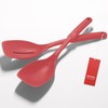 2 Pack Large Silicone Cooking Spoon, Non-Stick Slotted and Solid