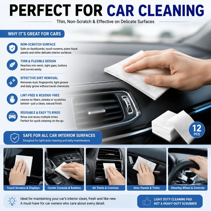 6PCS White Scrub Pads 4x6 Inch - Non Scratch Scouring