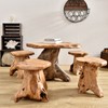 WELLAND Natural Cedar Stump Stool, 14" End Table, Live Edge