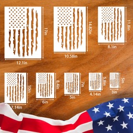 Large American Flag Stencil Star Stencils for Painting 50 Stars Military Template for Flag Patriotic Wood Burning Stencils for Spray Painting on Shirt Project Crafts Wooden (Flag Two)