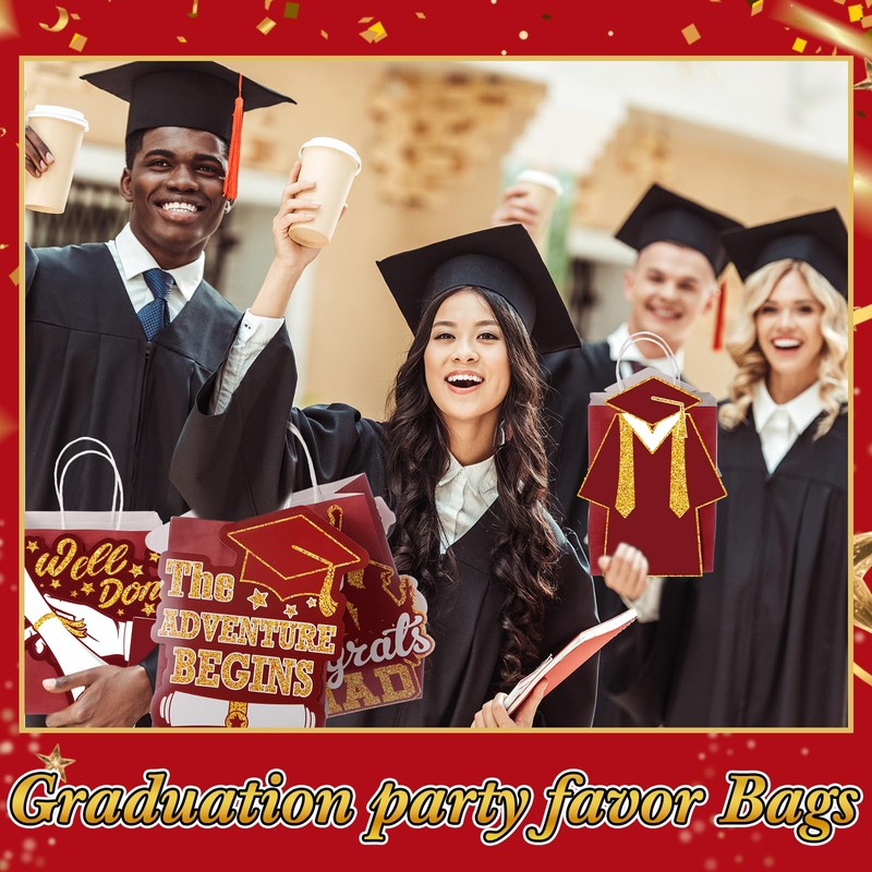 Gersoniel 12 Pcs 2025 Graduation Gift Bags 8.3 x 5.9