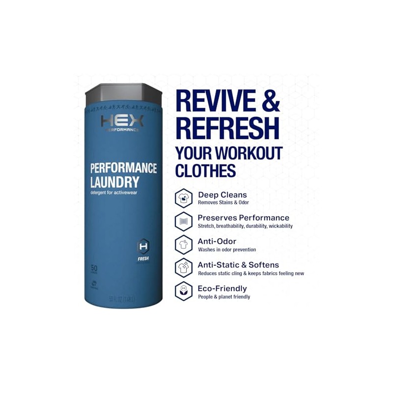 HEX Performance Laundry Detergent, Fresh & Clean, 100 Loads (Pack